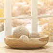 J&D Designs Co Laurel Large Transitional Wood Bowl in Natural Finish