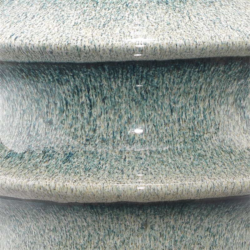 J&D Designs Co Cymbals Coastal Ceramic Table Lamp in Blue Reactive Glaze