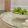 J&D Designs Co Geometric Patterns Coastal Ceramic Coco Pedestal Bowl in White
