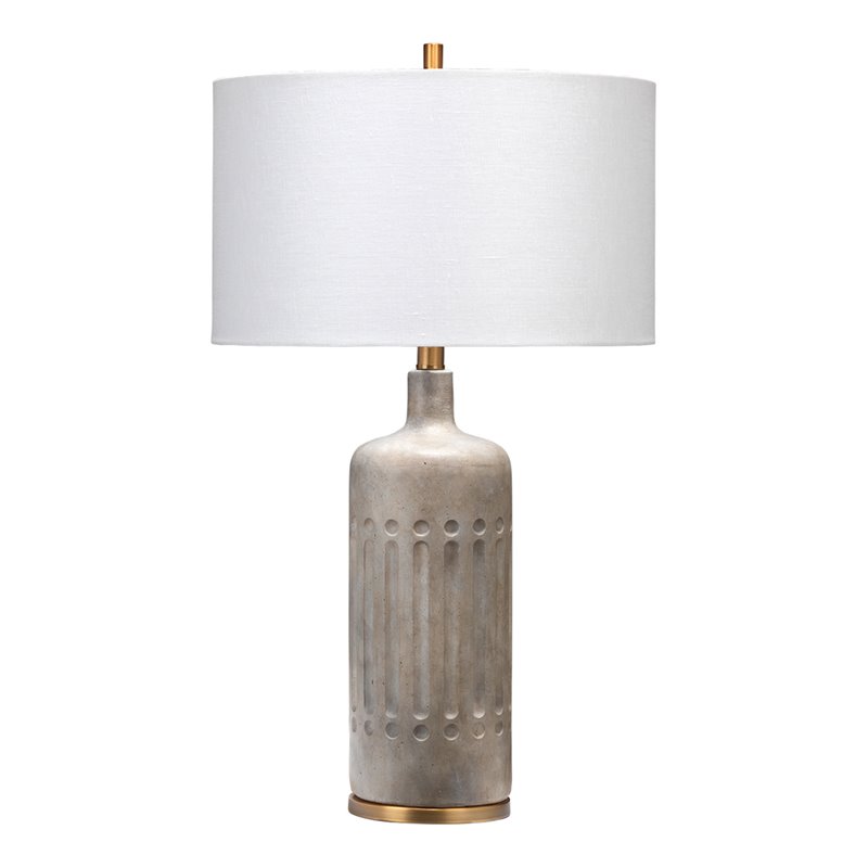 J&D Designs Co Annex Modern Metal and Cement Table Lamp in Gray/Antique Brass