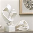 J&D Designs Co Intertwined Modern Polyresin Object on Stand in White