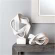 J&D Designs Co Intertwined Modern Polyresin Object on Stand in White