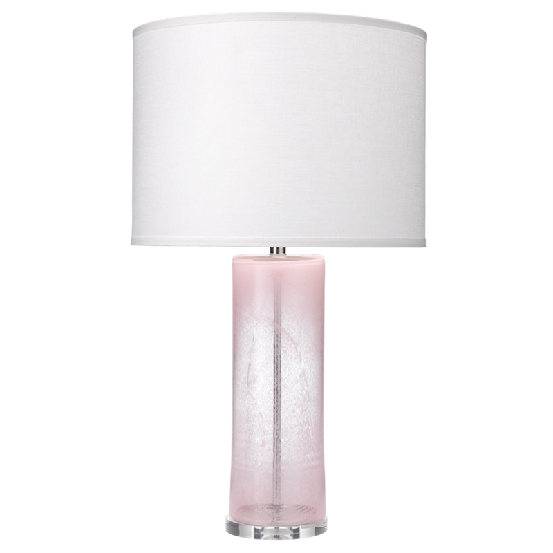 J&D Designs Co Dahlia Modern Glass Table Lamp in Pink Finish