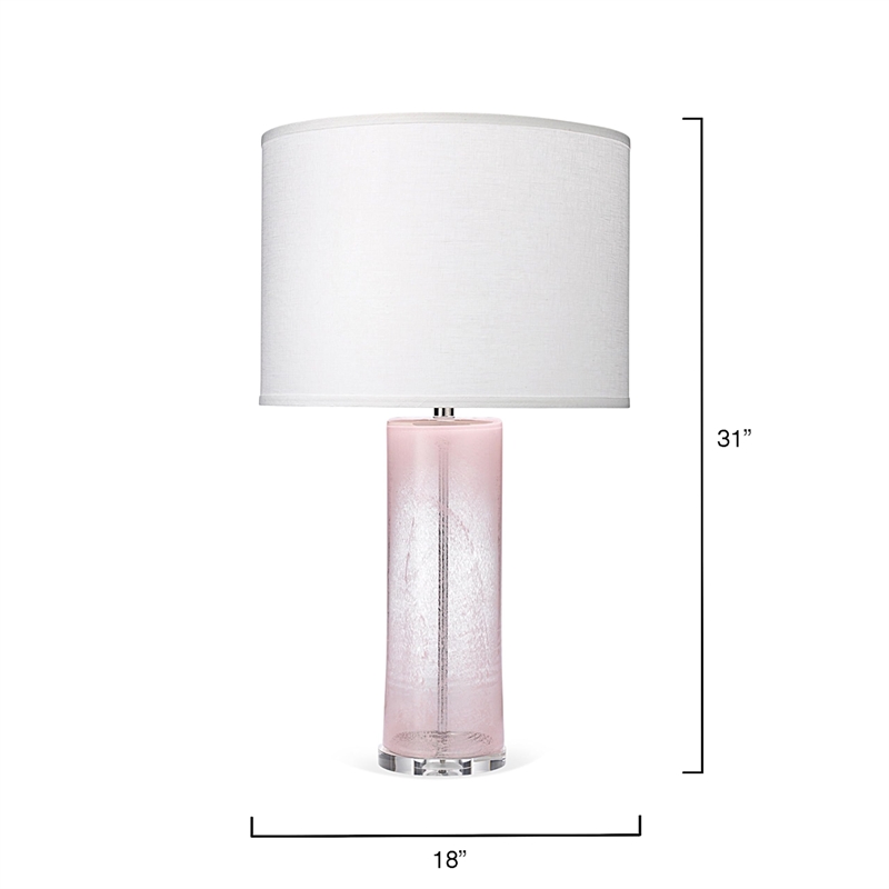 J&D Designs Co Dahlia Modern Glass Table Lamp in Pink Finish