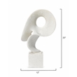 J&D Designs Co Obscure Modern Polyresin Object on Stand in White
