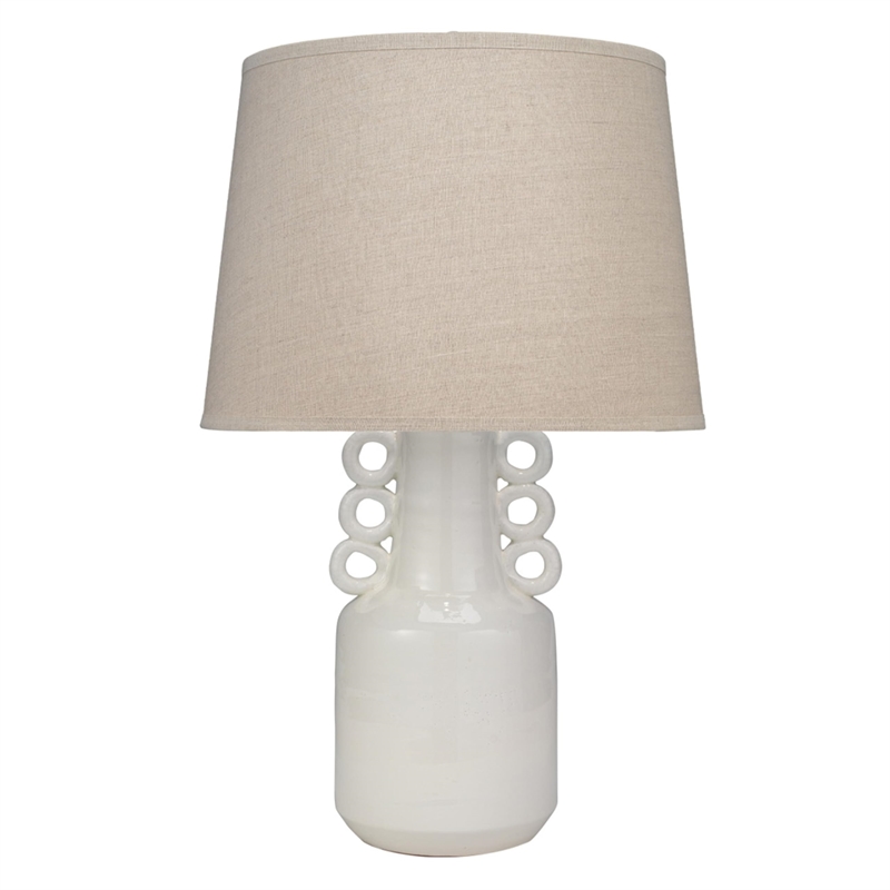 J&D Designs Co Circus Coastal Ceramic Table Lamp with Linen Shades in White