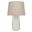 J&D Designs Co Circus Coastal Ceramic Table Lamp with Linen Shades in White