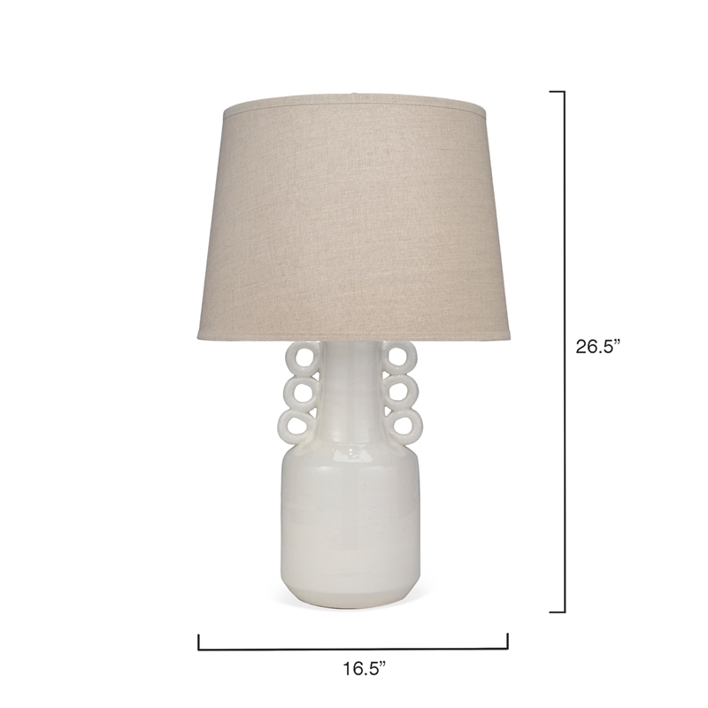 J&D Designs Co Circus Coastal Ceramic Table Lamp with Linen Shades in White