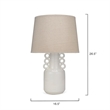 J&D Designs Co Circus Coastal Ceramic Table Lamp with Linen Shades in White