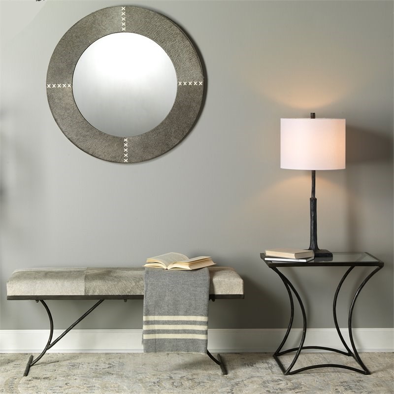 J&D Designs Co Humble Transitional Resin Table Lamp in Charcoal
