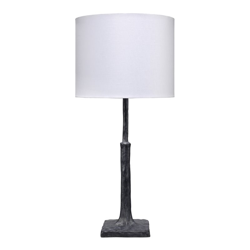 J&D Designs Co Humble Transitional Resin Table Lamp in Charcoal