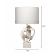 J&D Designs Co Intertwined Modern Table Lamp with Drum Shade in Off White Linen