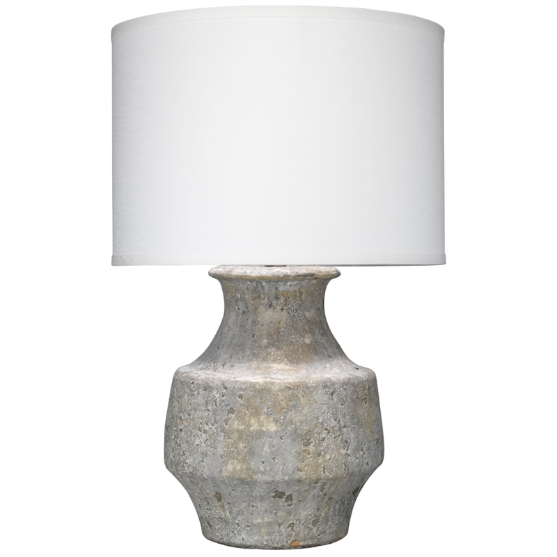 J&D Designs Co Masonry Coastal Ceramic Table Lamp in Gray Finish