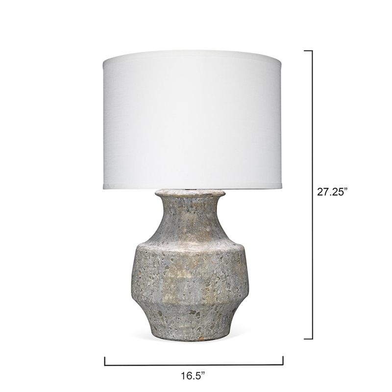J&D Designs Co Masonry Coastal Ceramic Table Lamp in Gray Finish