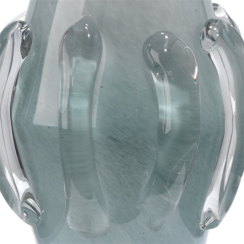 J&D Designs Co Talon Coastal Glass and Acrylic Table Lamp in Blue