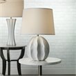 J&D Designs Co Urchin Coastal Ceramic Table Lamp in Matte White