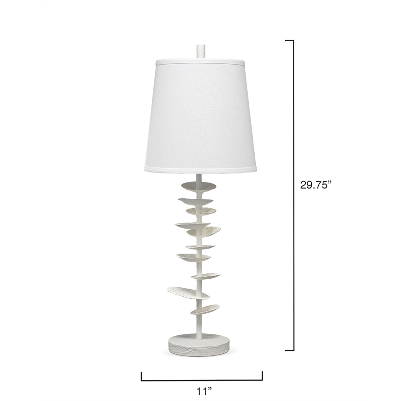 J&D Designs Co Petals Modern Steel Table Lamp in White Finish