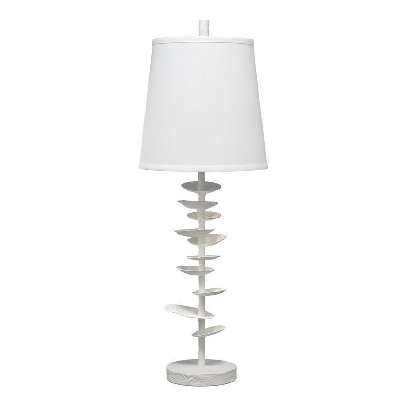 J&D Designs Co Petals Modern Steel Table Lamp in White Finish