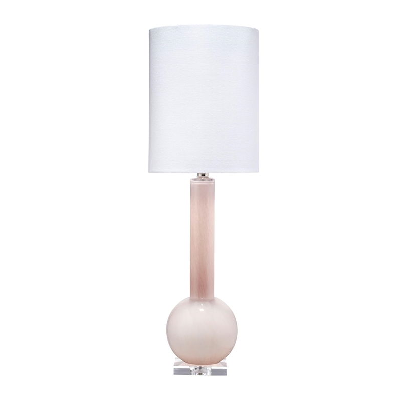 J&D Designs Co Studio Contemporary Glass Table Lamp in Petal Pink