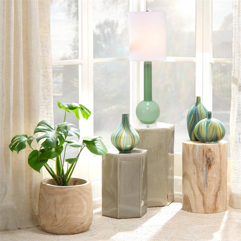 j&d designs co studio contemporary glass table lamp in petal pink