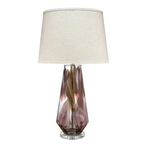J&D Designs Co Watercolor Transitional Glass Table Lamp in Pink
