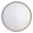 J&D Designs Co Audrey Transitional Wood Beaded Mirror in White