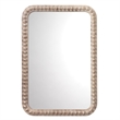 J&D Designs Co Audrey Transitional Wood Beaded Mirror in White