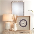 J&D Designs Co Audrey Transitional Wood Beaded Mirror in White