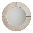 J&D Designs Co Round Traditional Glass Cross Stitch Mirror in White