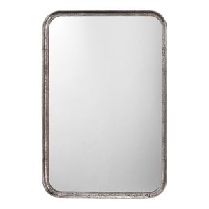 J&D Designs Co Principle Transitional Metal Vanity Mirror in Silver Leaf