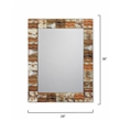 J&D Designs Co Medium Rectangle Modern Faux Horn and Glass Mirror in Natural