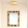 J&D Designs Co Medium Rectangle Modern Faux Horn and Glass Mirror in Natural
