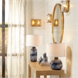 J&D Designs Co Refined Round Transitional Iron Metal Wall Mirror in Gold