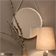 J&D Designs Co Large Round Traditional Hide and Glass Mirror in White