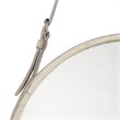J&D Designs Co Large Round Traditional Hide and Glass Mirror in White