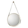 J&D Designs Co Large Round Traditional Hide and Glass Mirror in White