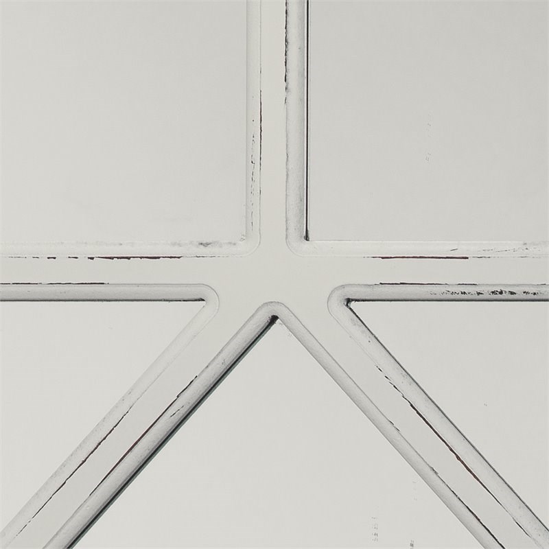 J&D Designs Virginia Rectangle Wood Wall Mirror in Distressed White