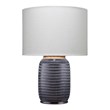 J&D Designs Graham Ceramic Table Lamp with Linen Shade in White