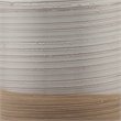 J&D Designs Ashwell Ceramic Table Lamp with Linen Shade in White/Brown