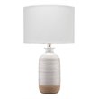 J&D Designs Ashwell Ceramic Table Lamp with Linen Shade in White/Brown