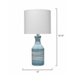J&D Designs Bungalow 1-Light Transitional Ceramic Table Lamp in Blue/White