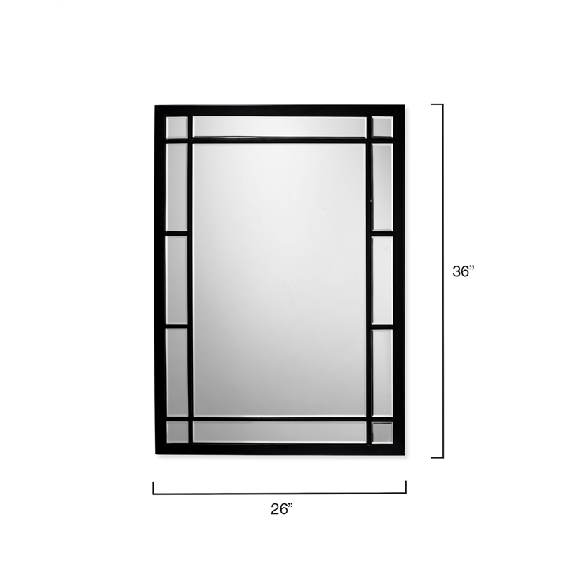 J&D Designs Chelsea Metal Extremely Versatile Grid Mirror in Matte Black