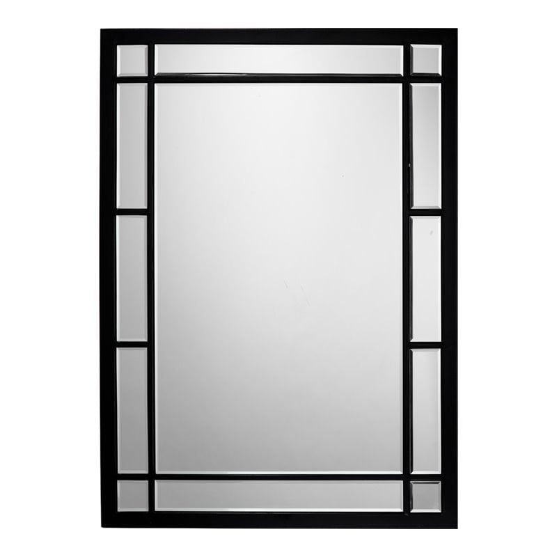J&D Designs Chelsea Metal Extremely Versatile Grid Mirror in Matte Black