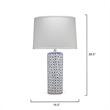J&D Designs Vivian Transitional Ceramic & Linen Table Lamp in Blue/White