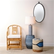J&D Designs Vivian Transitional Ceramic & Linen Table Lamp in Blue/White