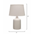 J&D Designs Transitional Glass Jar Table Lamp with Tapered Shade in Cream