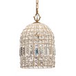 J&D Designs Transitional Glass Pendant in Clear and Antique Gold