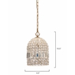 J&D Designs Transitional Glass Pendant in Clear and Antique Gold