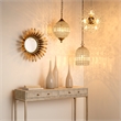 J&D Designs Transitional Glass Pendant in Clear and Antique Gold