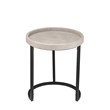 J&D Designs Maddox Faux Leather & Iron Nesting Tables in Cream (Set of 3)